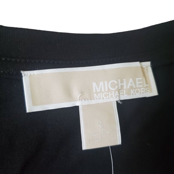 Michael kors blouse womens size small black color Flare sleeve Studded roundneck - Picture 4 of 14